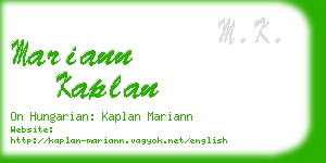 mariann kaplan business card